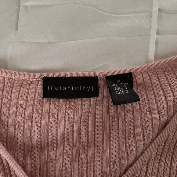 Vintage Thread Pink Ribbed Cropped Cardigan, - Picture 3 of 4